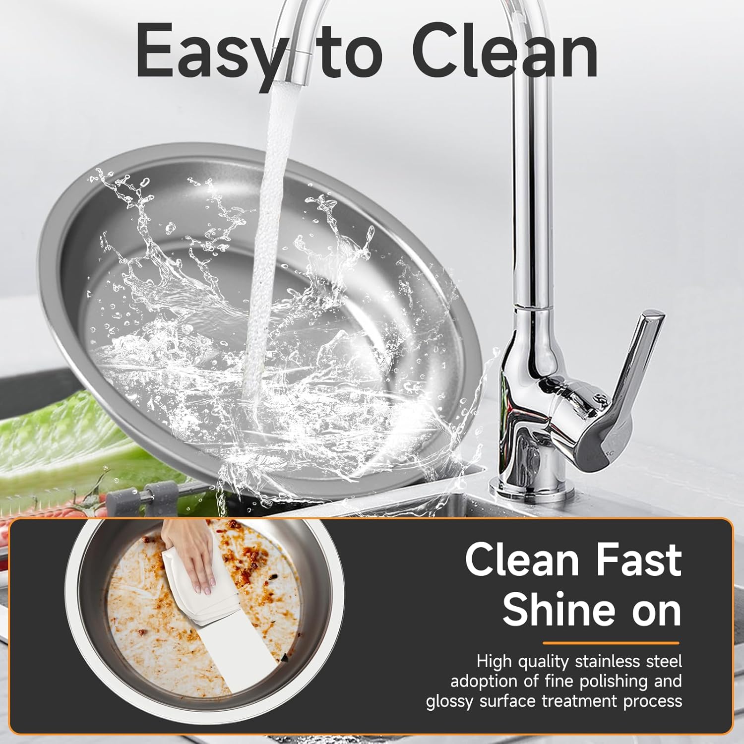 Chafing Dishes for Buffet, 4-Pack 5QT Round Stainless Steel Set